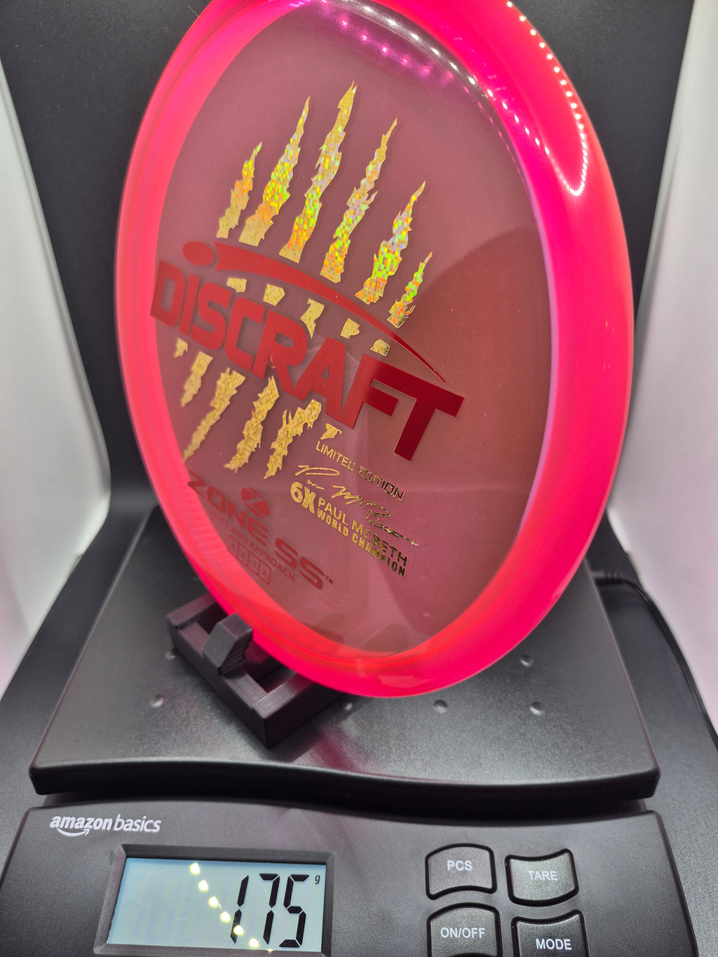Paul McBeth 6X Claw Zone SS - Pink w/ Red Foil & Gold Confetti Claws