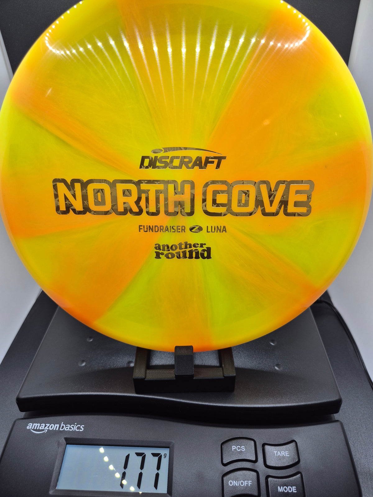 Webby North Cove Z Swirl Luna - Orange/Yellow Swirl w/ Gold Star Foil