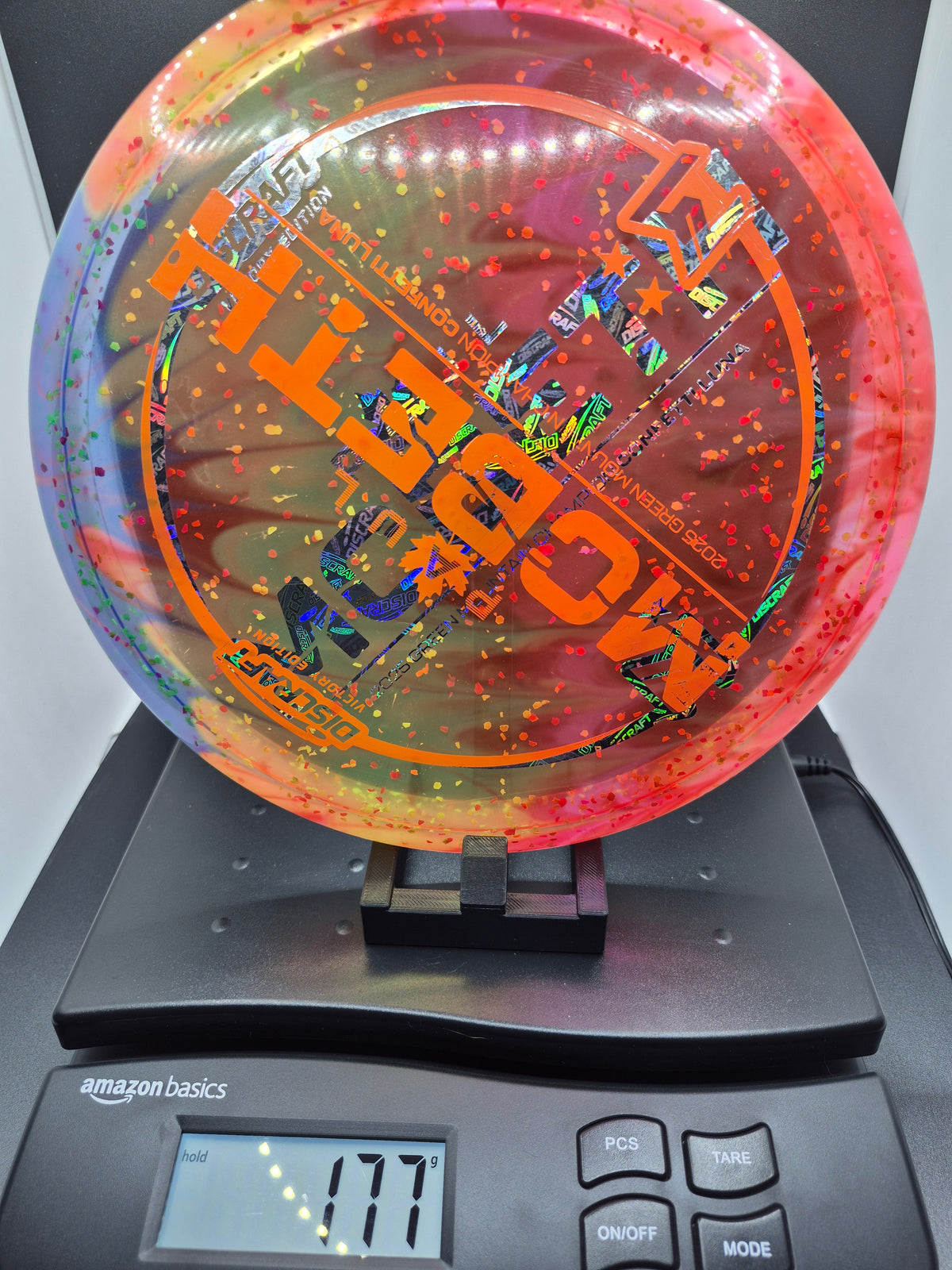 Custom Dyed 2025 Green Mountain Paul McBeth Confetti Luna - Mini Barstamp & Orange Matte Misprint - One of One