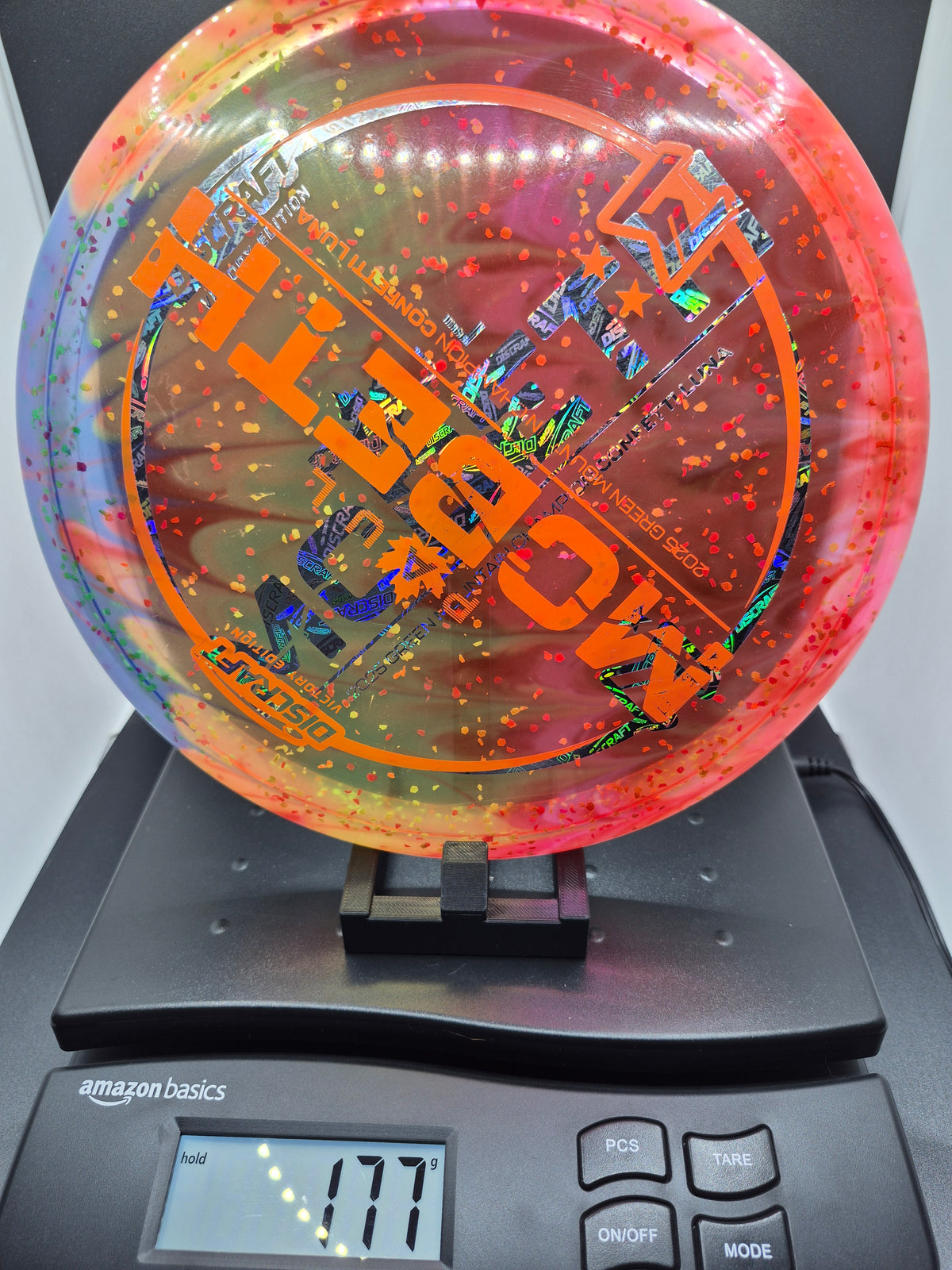 Custom Dyed 2025 Green Mountain Paul McBeth Confetti Luna - Mini Barstamp & Orange Matte Misprint - One of One