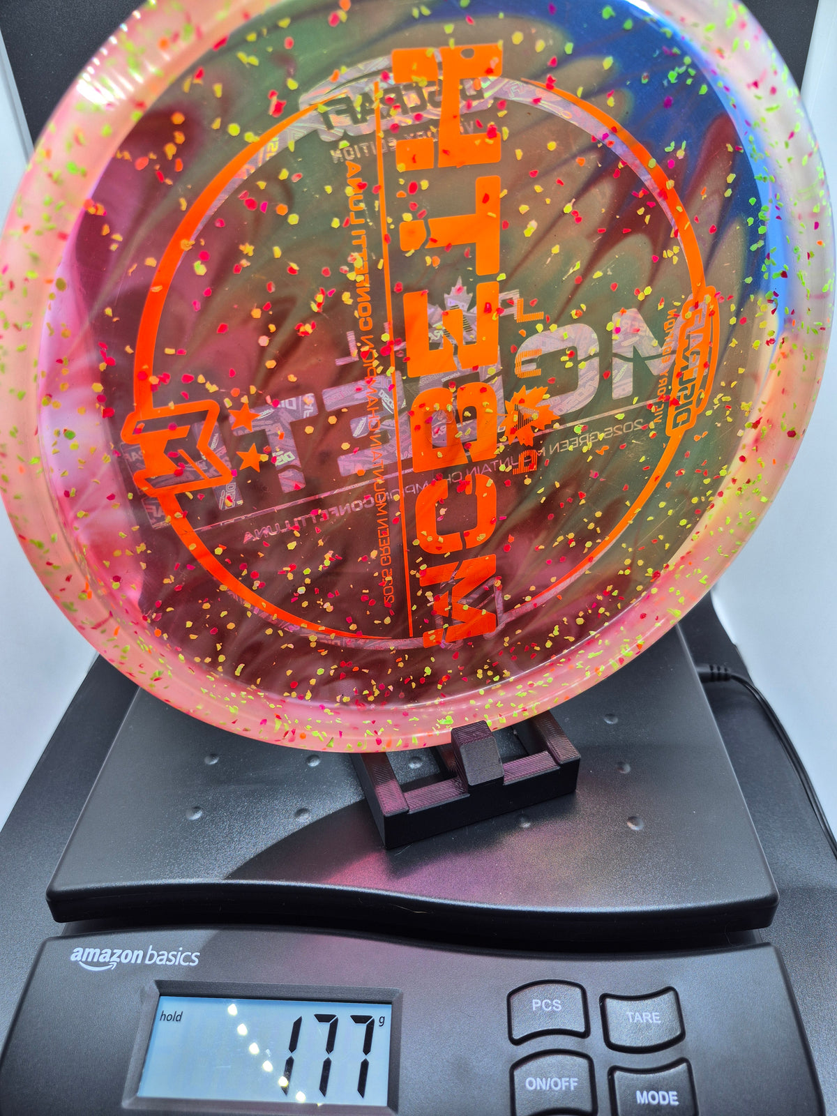 Custom Dyed 2025 Green Mountain Paul McBeth Confetti Luna - Mini Barstamp & Orange Matte Misprint - One of One