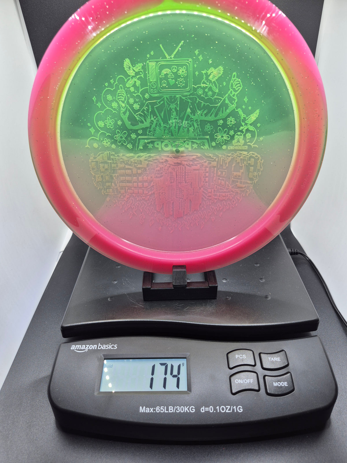 Doomsday Discs Retina Psyop – Pink/Green – Jelly Bean Stock Stamp