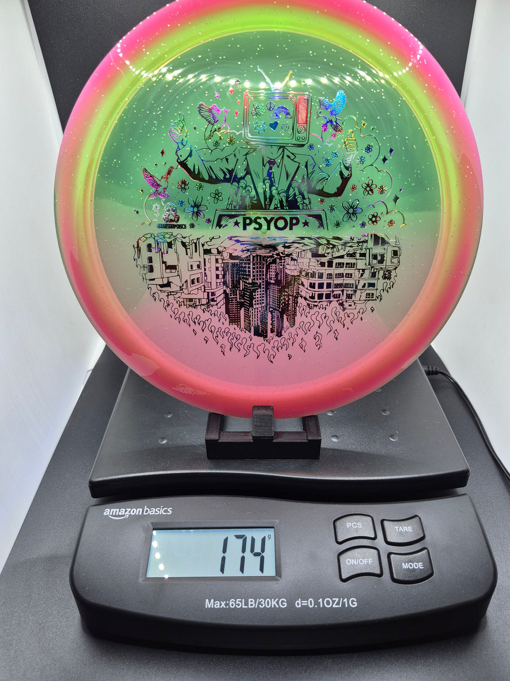 Doomsday Discs Retina Psyop – Pink/Green – Jelly Bean Stock Stamp