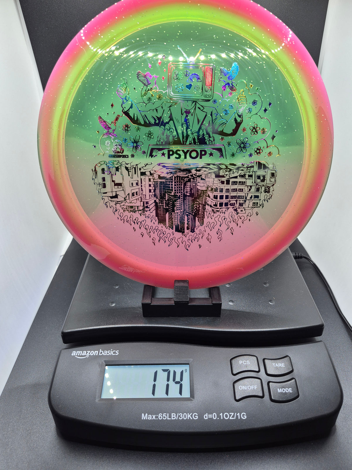 Doomsday Discs Retina Psyop – Pink/Green – Jelly Bean Stock Stamp